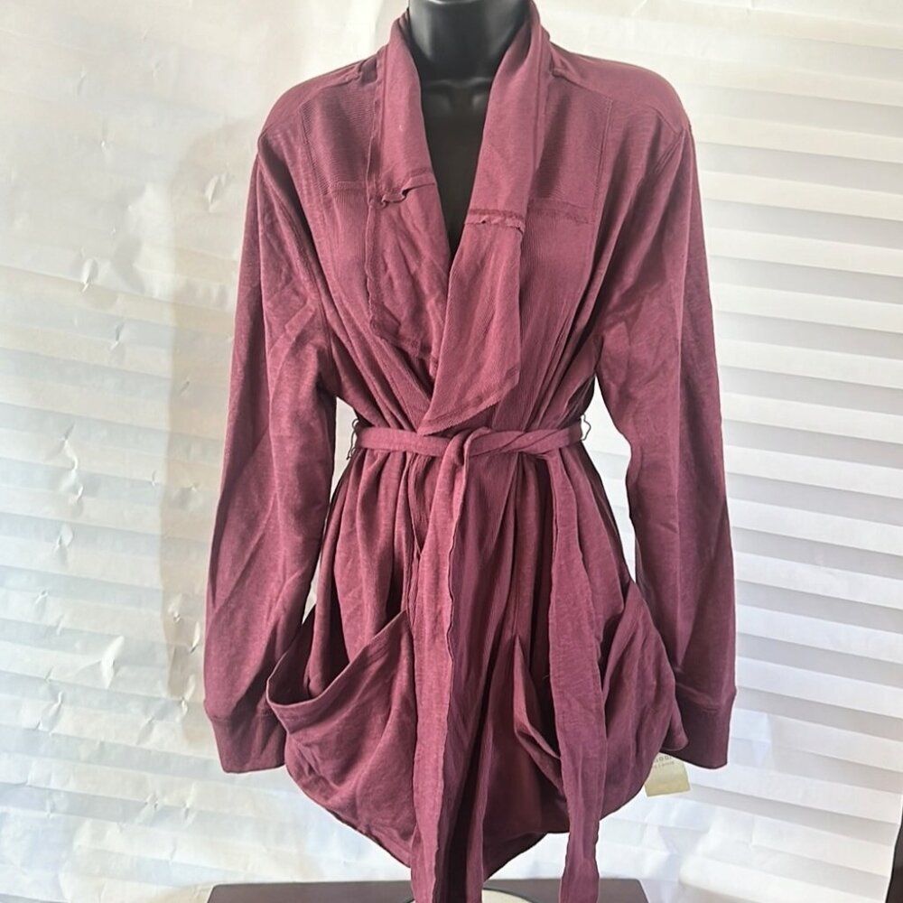 Sonoma Women’s Belted Jacket Burgundy Size XL Stylish Outerwear Coat